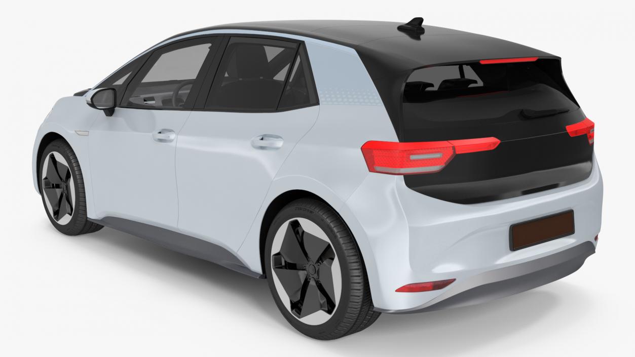 3D Electric Car Hatchback Simple Interior model