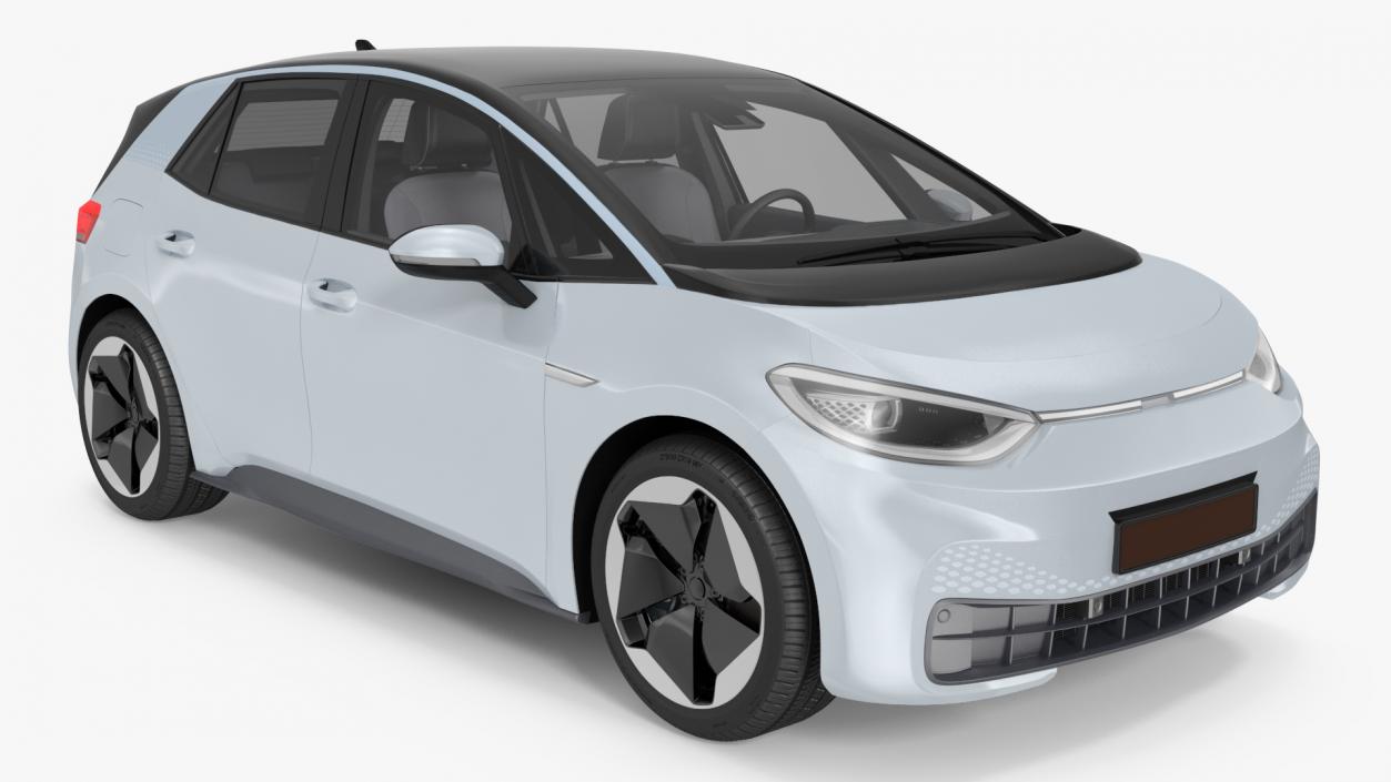 3D Electric Car Hatchback Simple Interior model