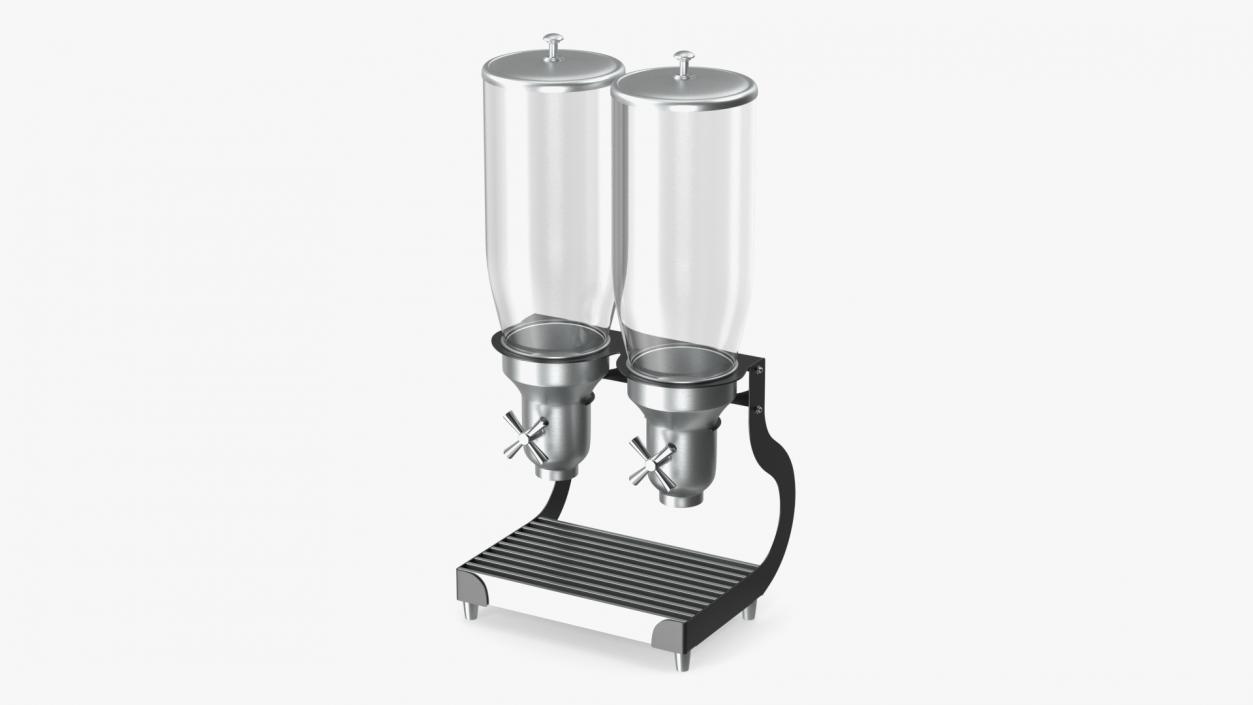 Double Food Dispenser with Metal Base 3D