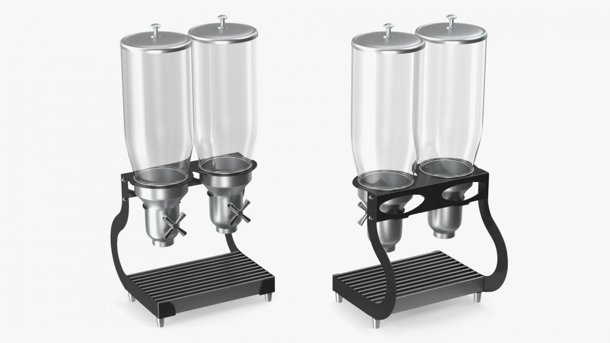 Double Food Dispenser with Metal Base 3D