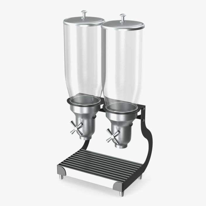 Double Food Dispenser with Metal Base 3D