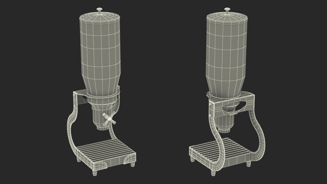 Double Food Dispenser with Metal Base 3D