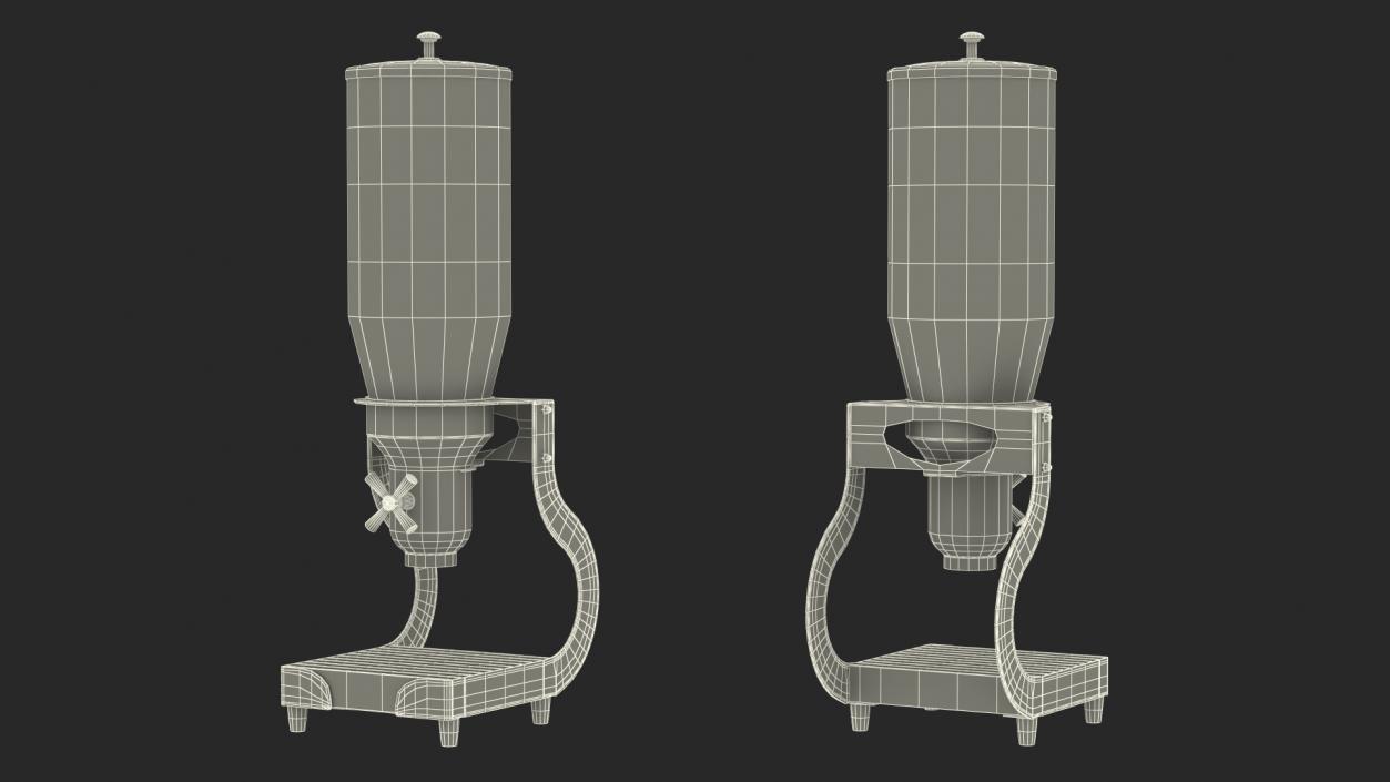 Double Food Dispenser with Metal Base 3D