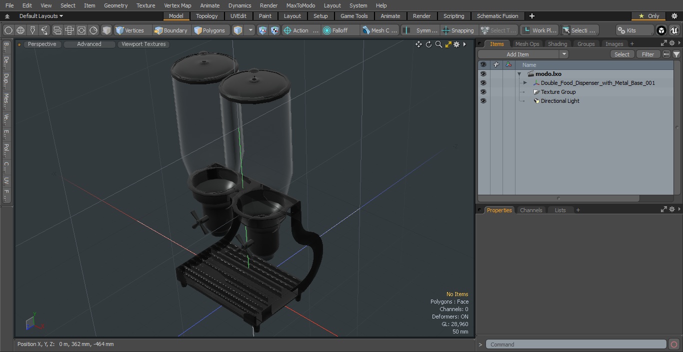 Double Food Dispenser with Metal Base 3D