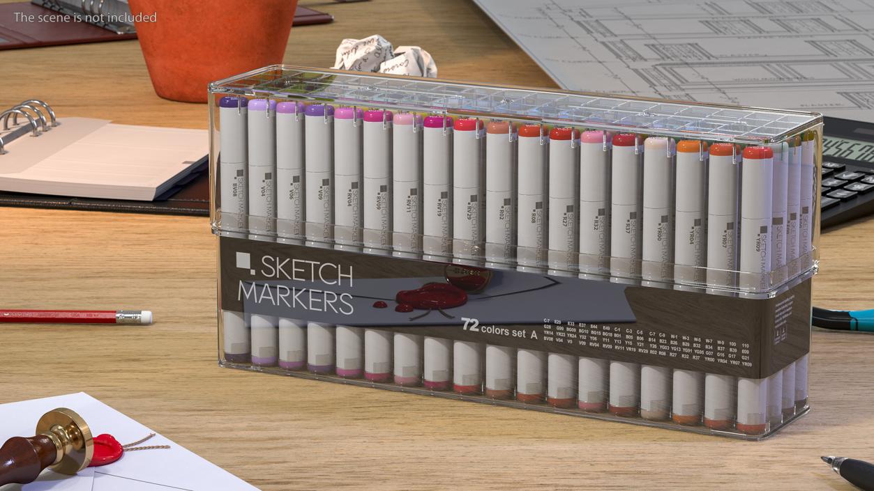 Generic Sketch Marker 72 Pack 3D model