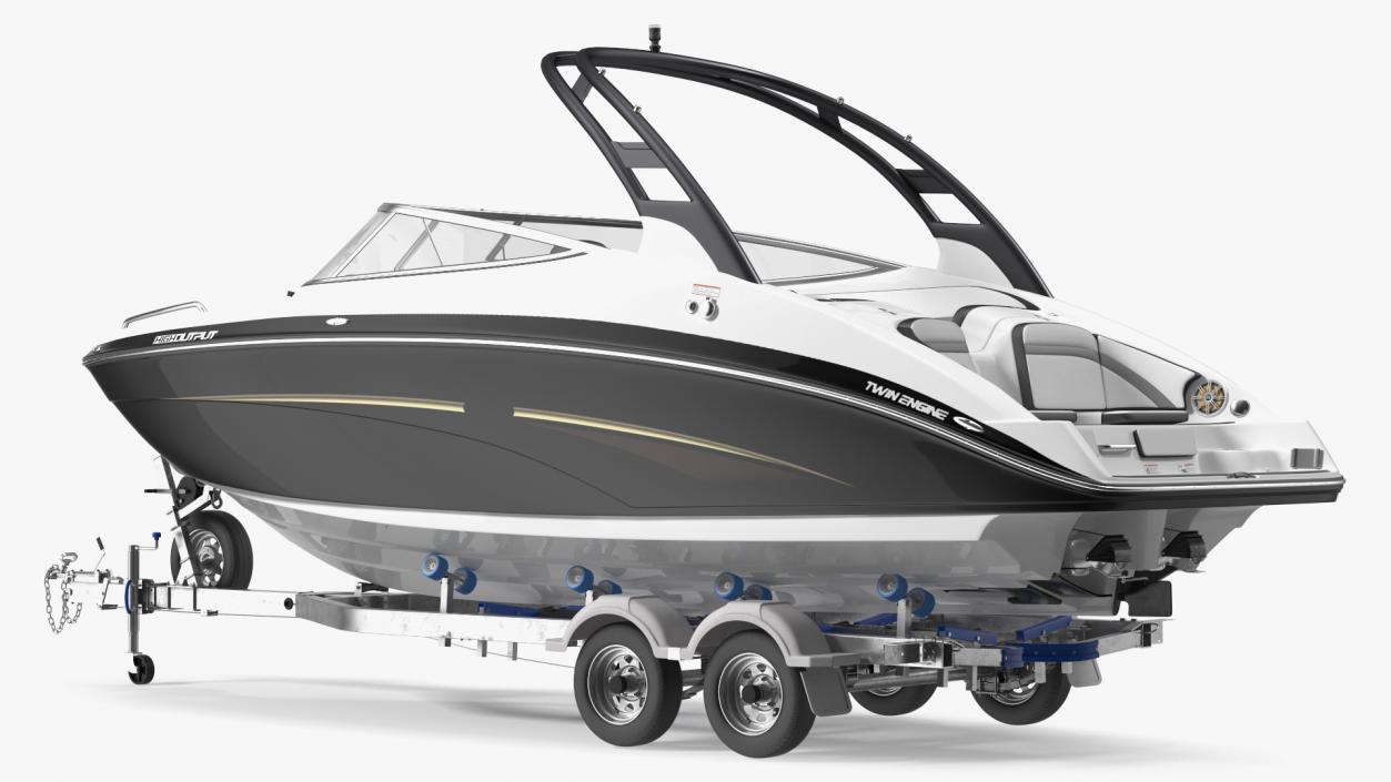 Boat Trailer With Sportboat 3D