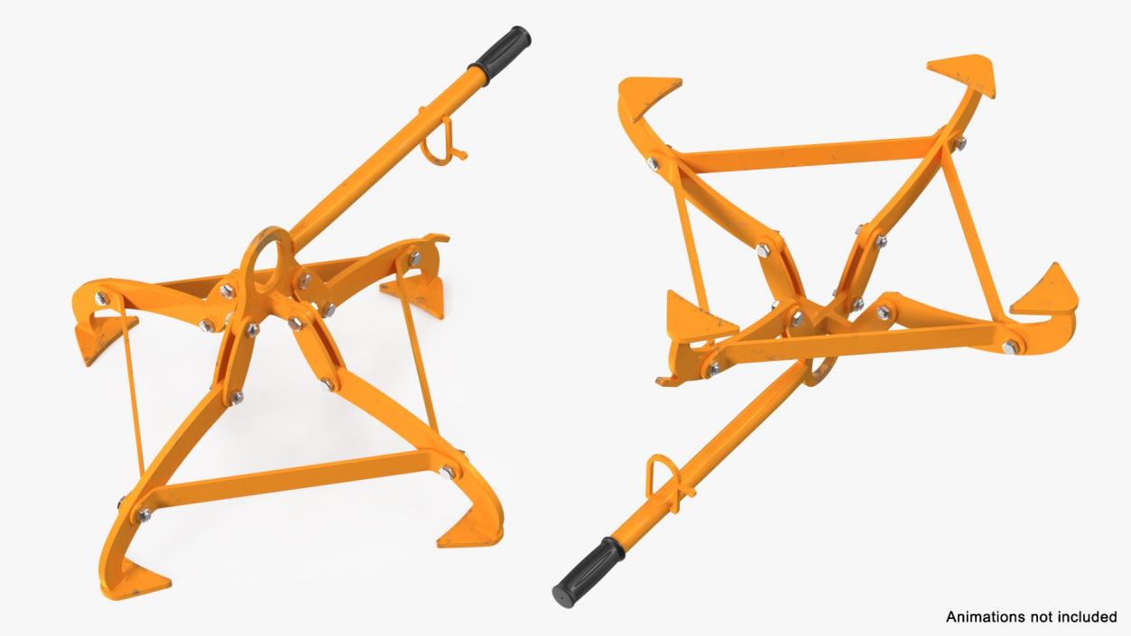 Vertical Drum Lifting Tongs Rigged 3D model