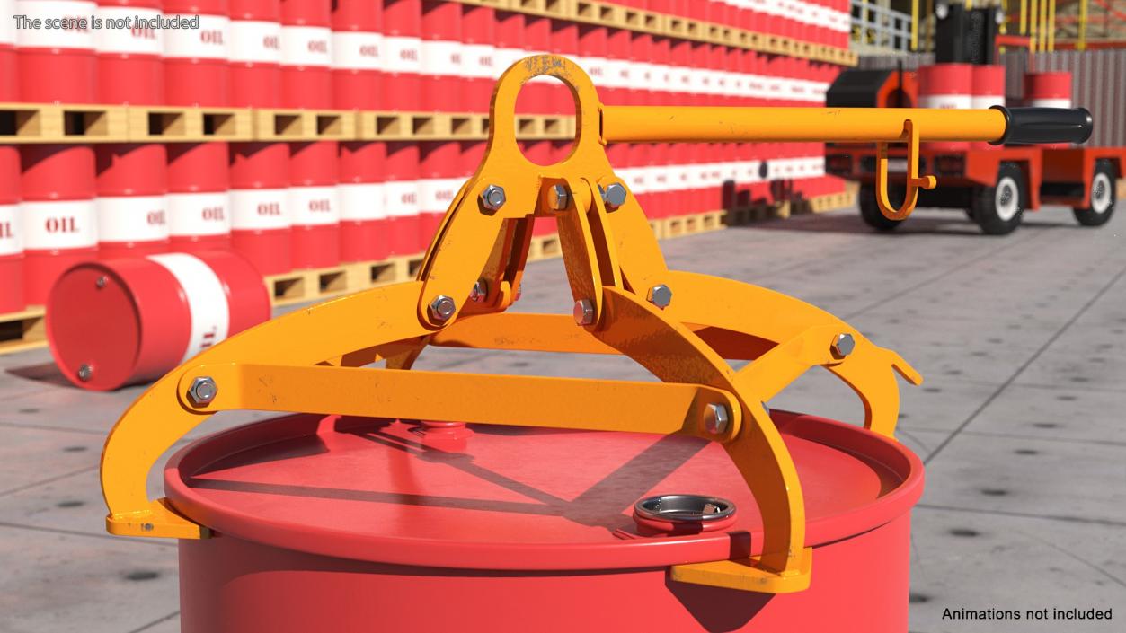 Vertical Drum Lifting Tongs Rigged 3D model