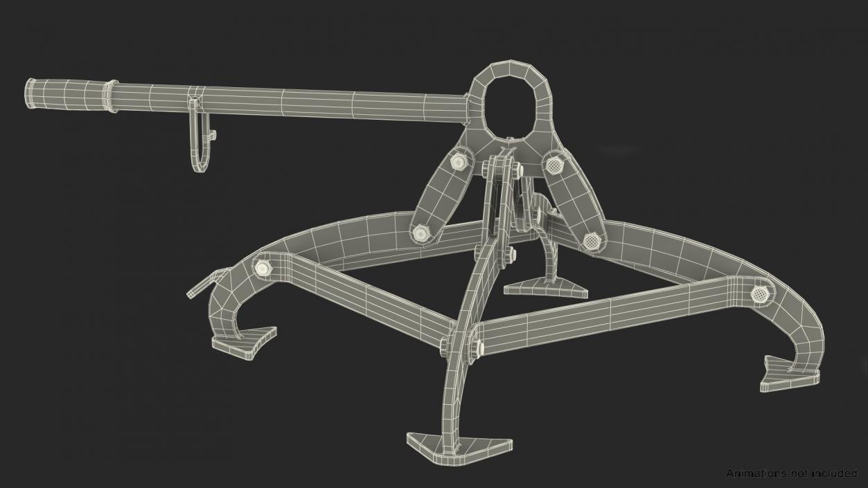 Vertical Drum Lifting Tongs Rigged 3D model