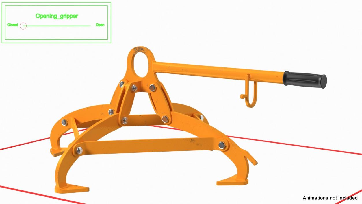 Vertical Drum Lifting Tongs Rigged 3D model