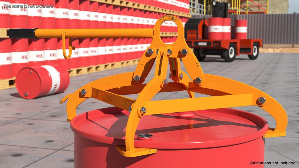 Vertical Drum Lifting Tongs Rigged 3D model