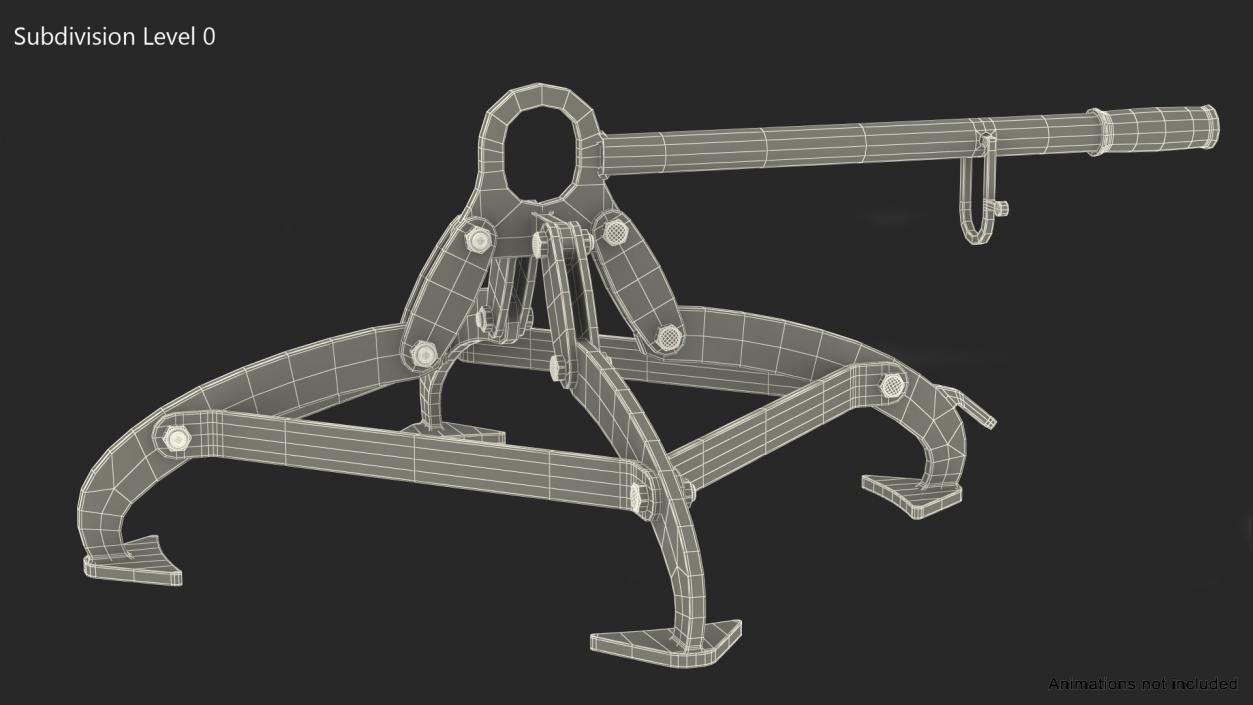 Vertical Drum Lifting Tongs Rigged 3D model