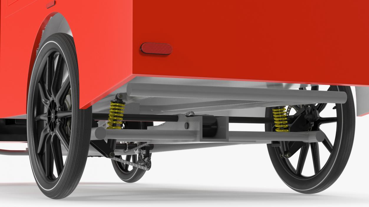 Delivery Electric Cargo Bike Red 3D