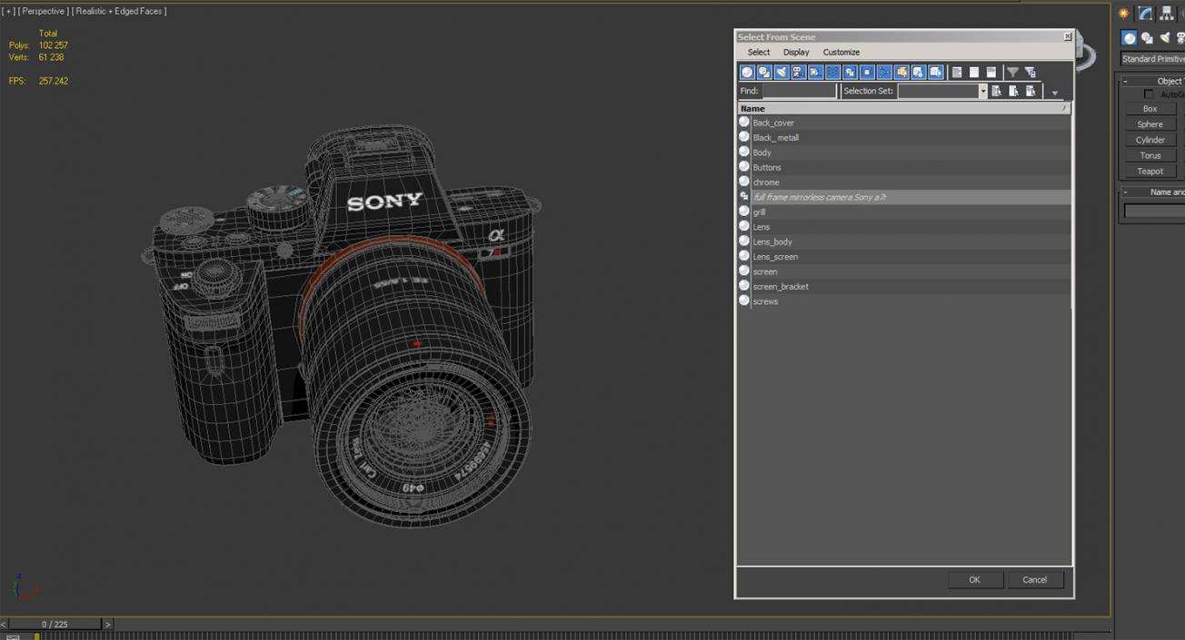 3D model Full Frame Mirrorless Camera Sony A7R II