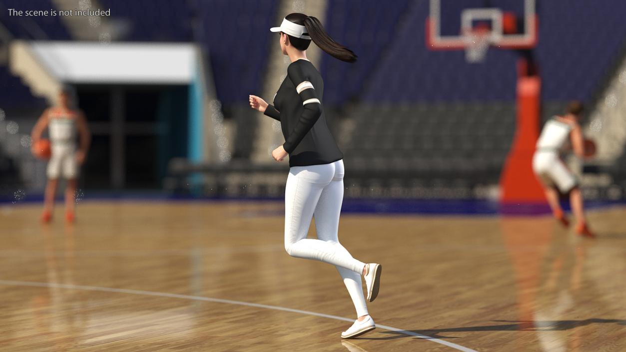 Asian Woman in Sportswear Rigged 3D