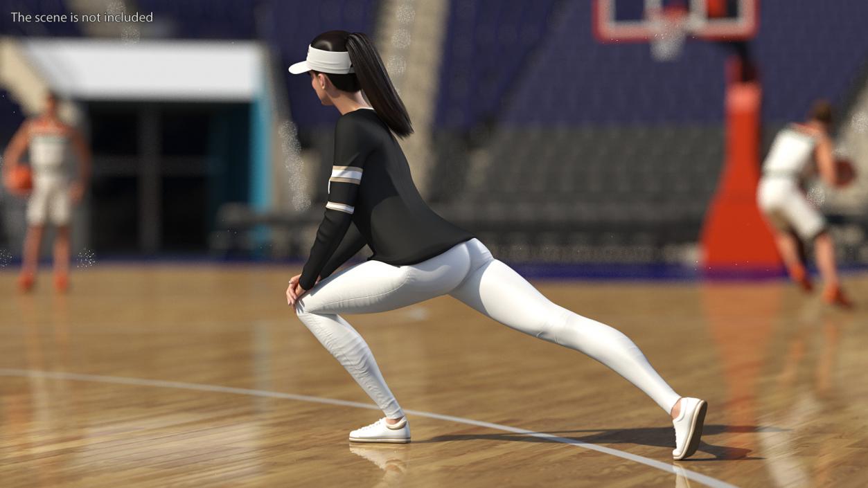 Asian Woman in Sportswear Rigged 3D