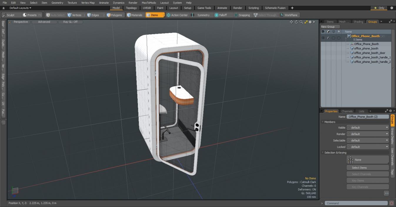 3D Office Phone Booth model