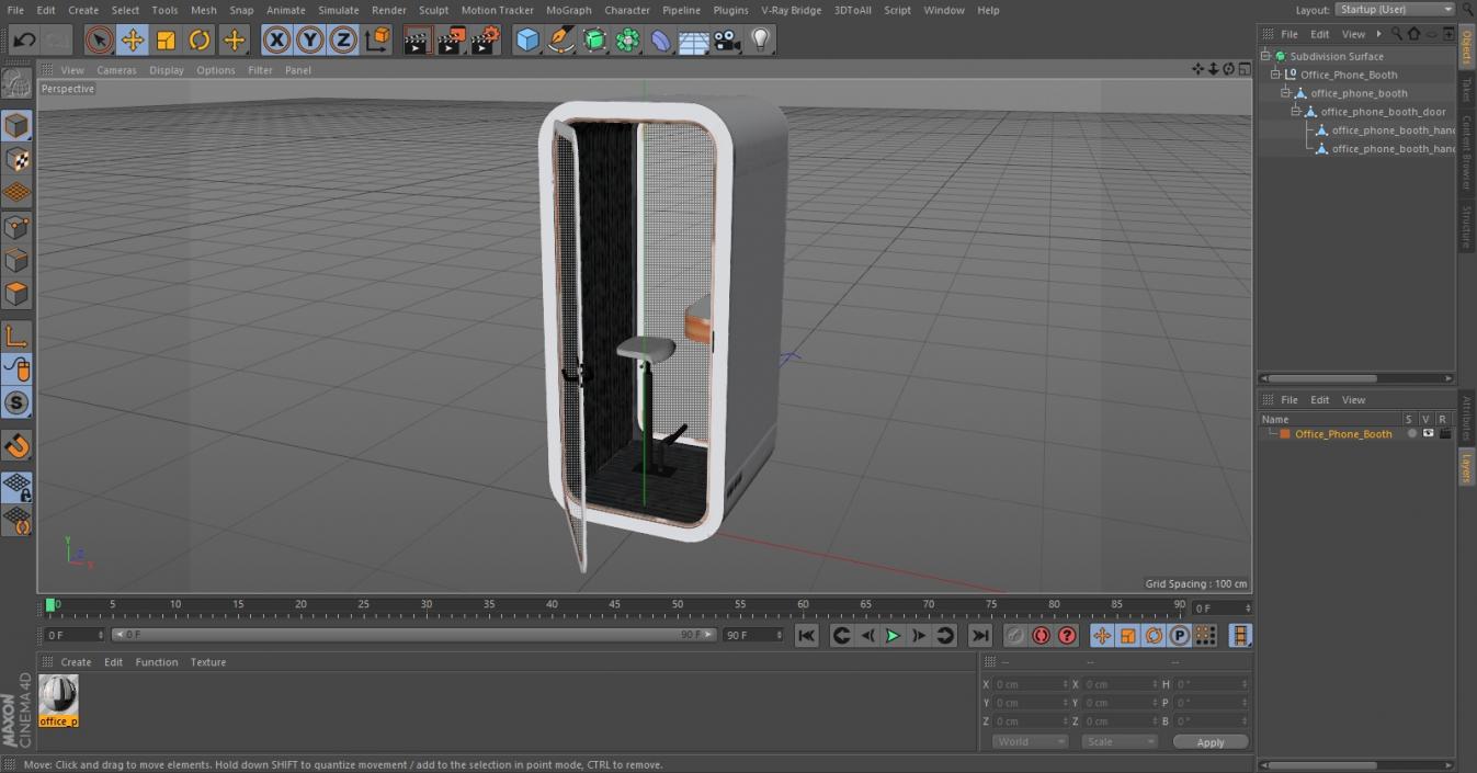 3D Office Phone Booth model