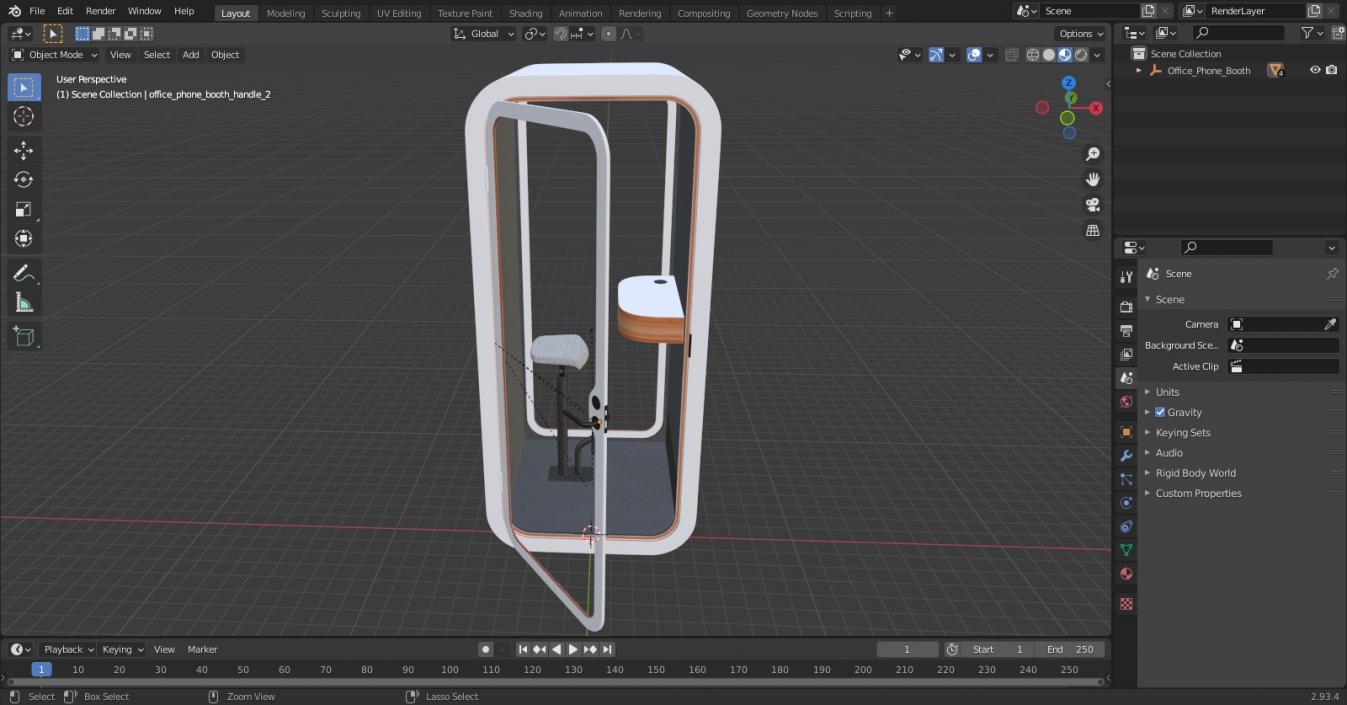 3D Office Phone Booth model