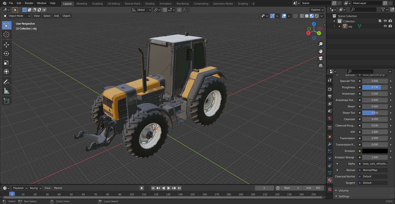 Renault 160-94 Wheel Tractor Clean 3D model