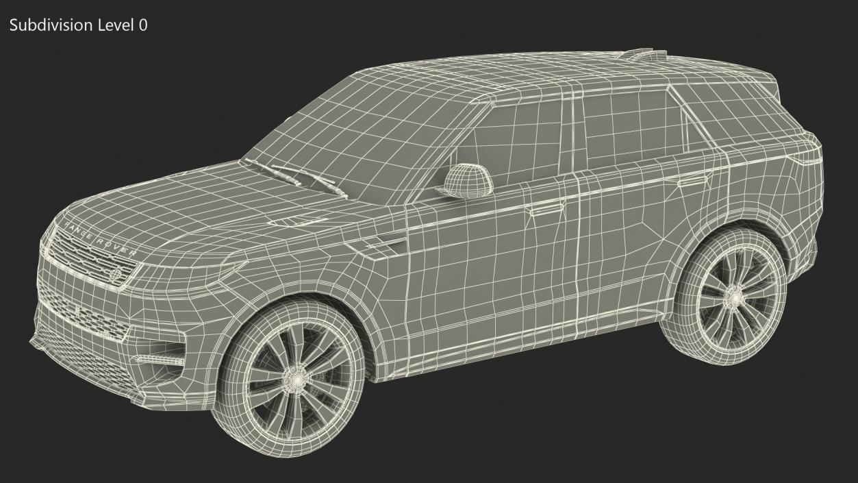 3D Black Range Rover Sport 2023 model