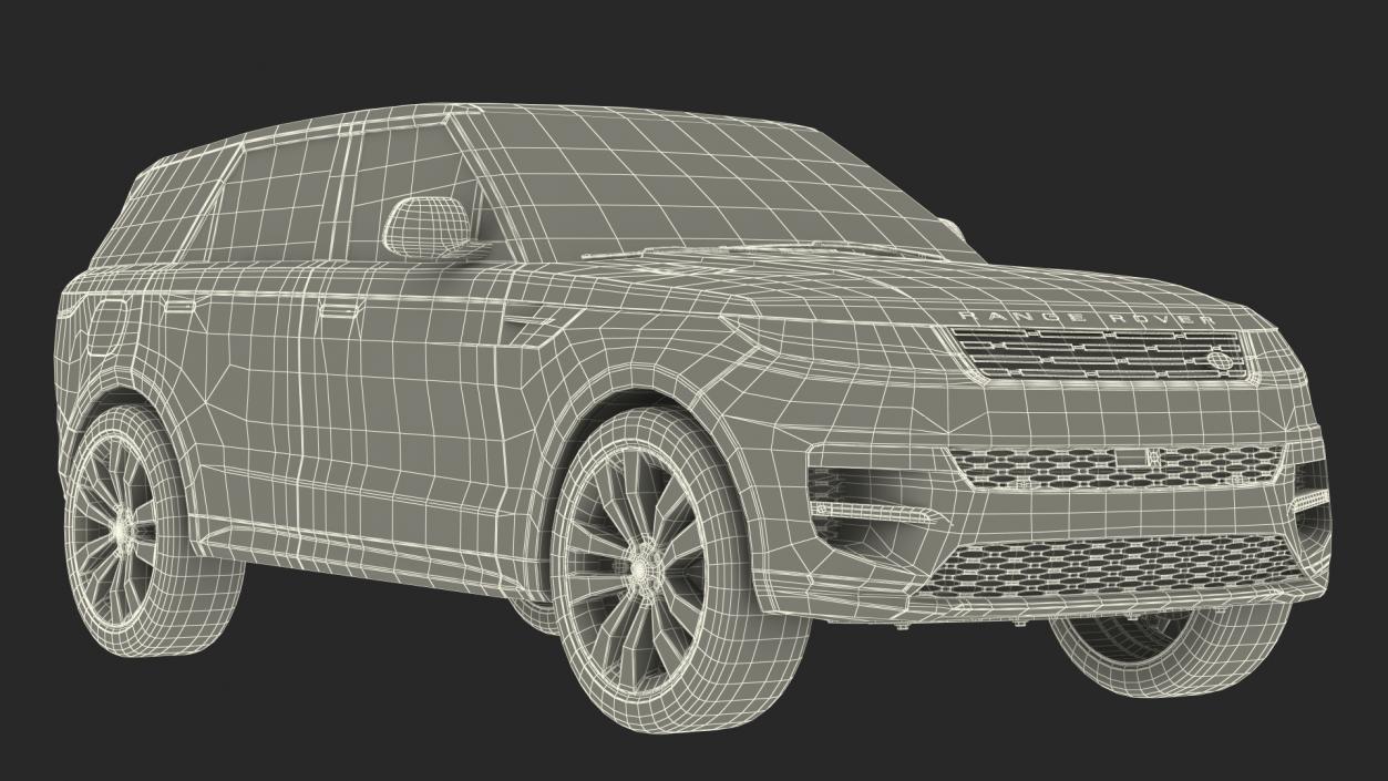 3D Black Range Rover Sport 2023 model