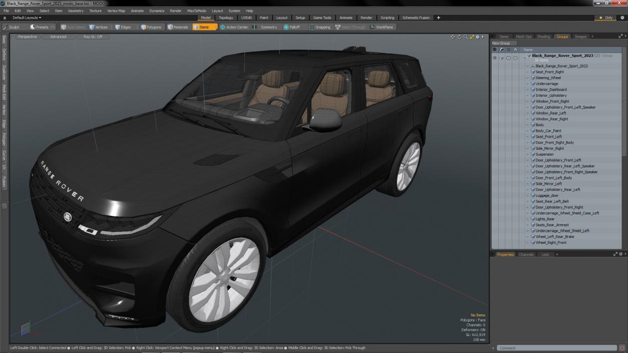 3D Black Range Rover Sport 2023 model