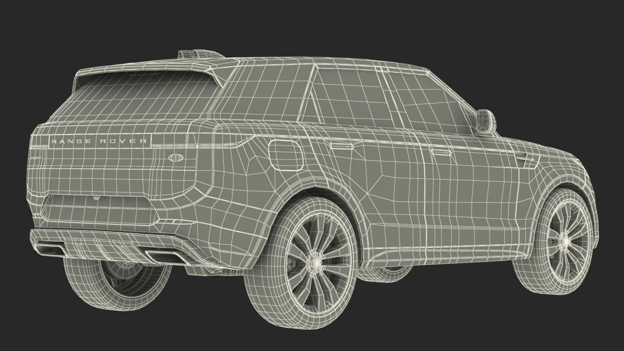 3D Black Range Rover Sport 2023 model