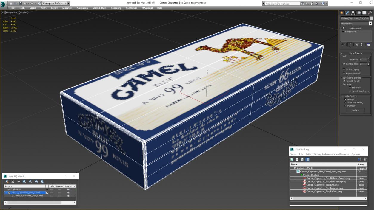 Carton Cigarettes Box Camel 3D