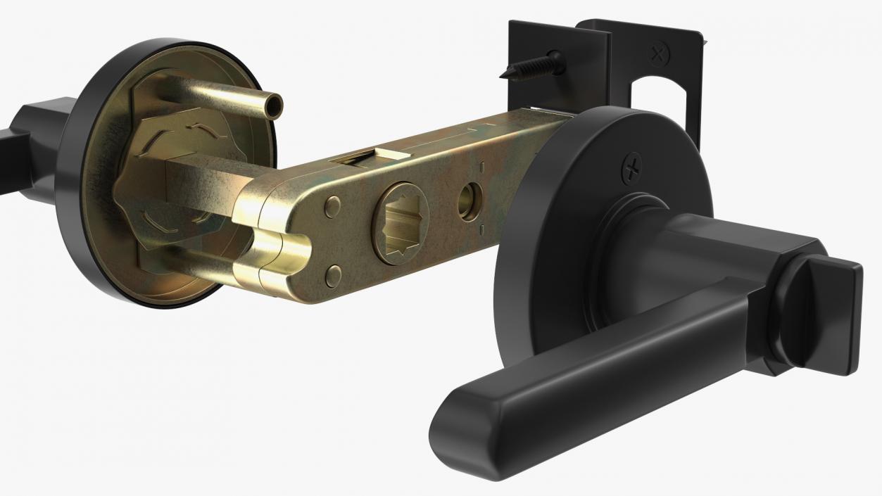 3D model Passage Door Lock with Handle Black