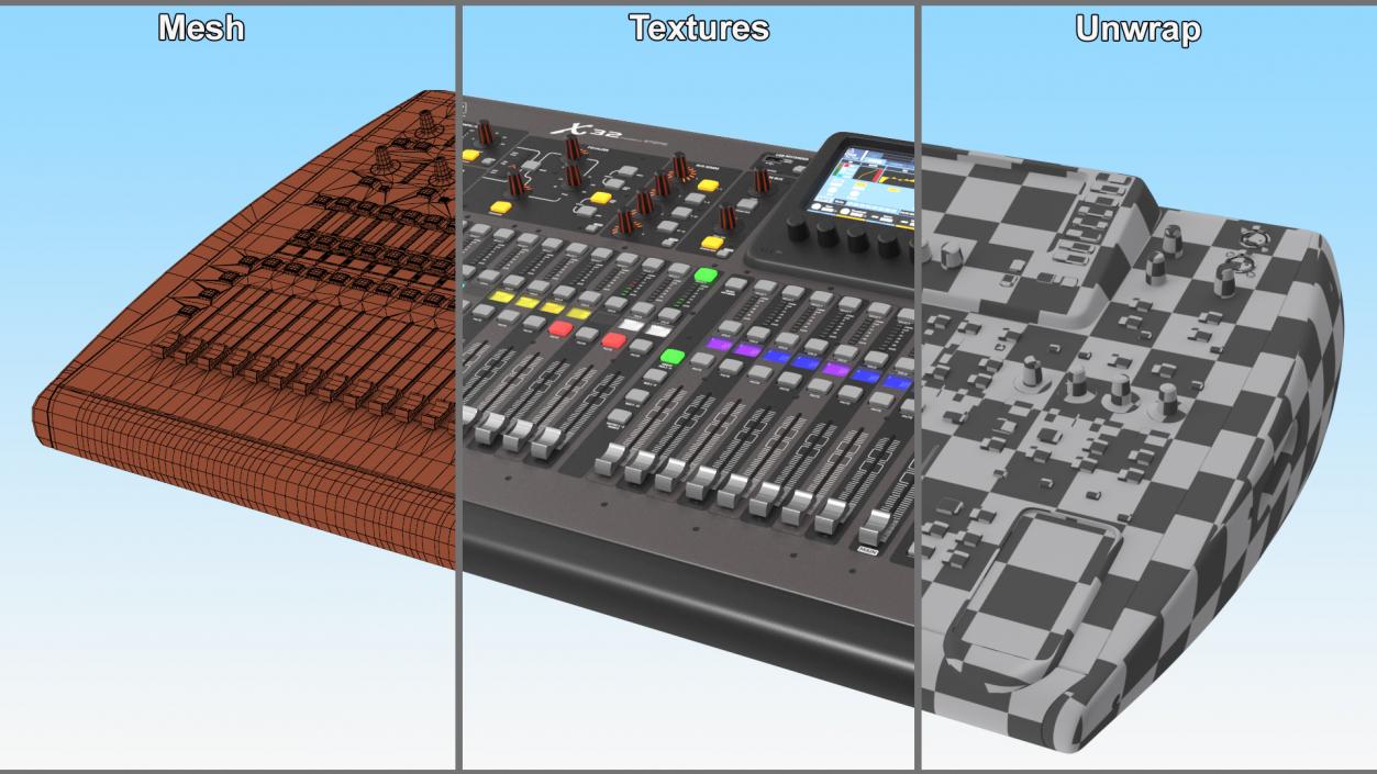 Behringer x32 digital Mixer Switched On 3D model