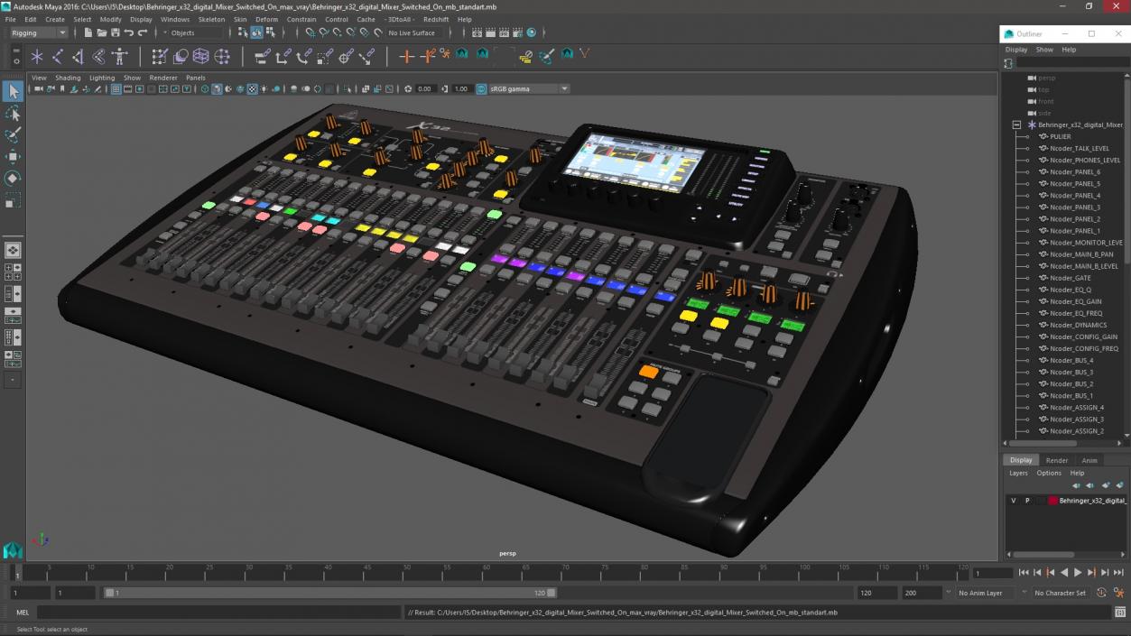 Behringer x32 digital Mixer Switched On 3D model