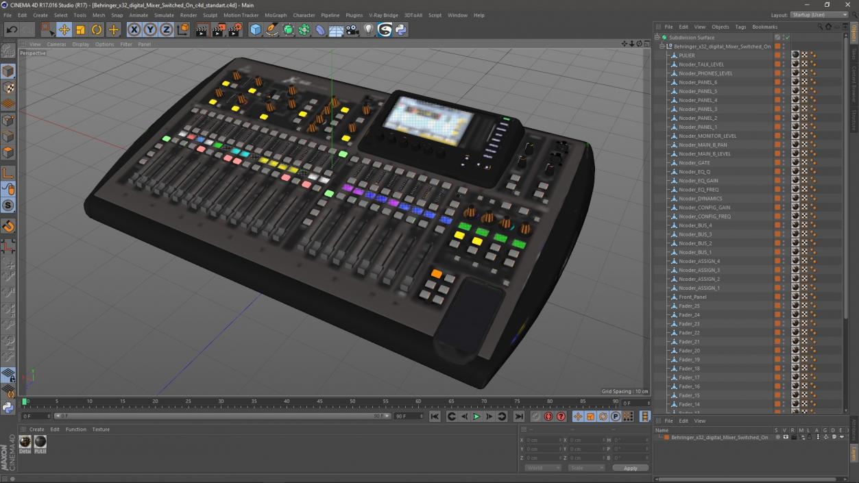 Behringer x32 digital Mixer Switched On 3D model