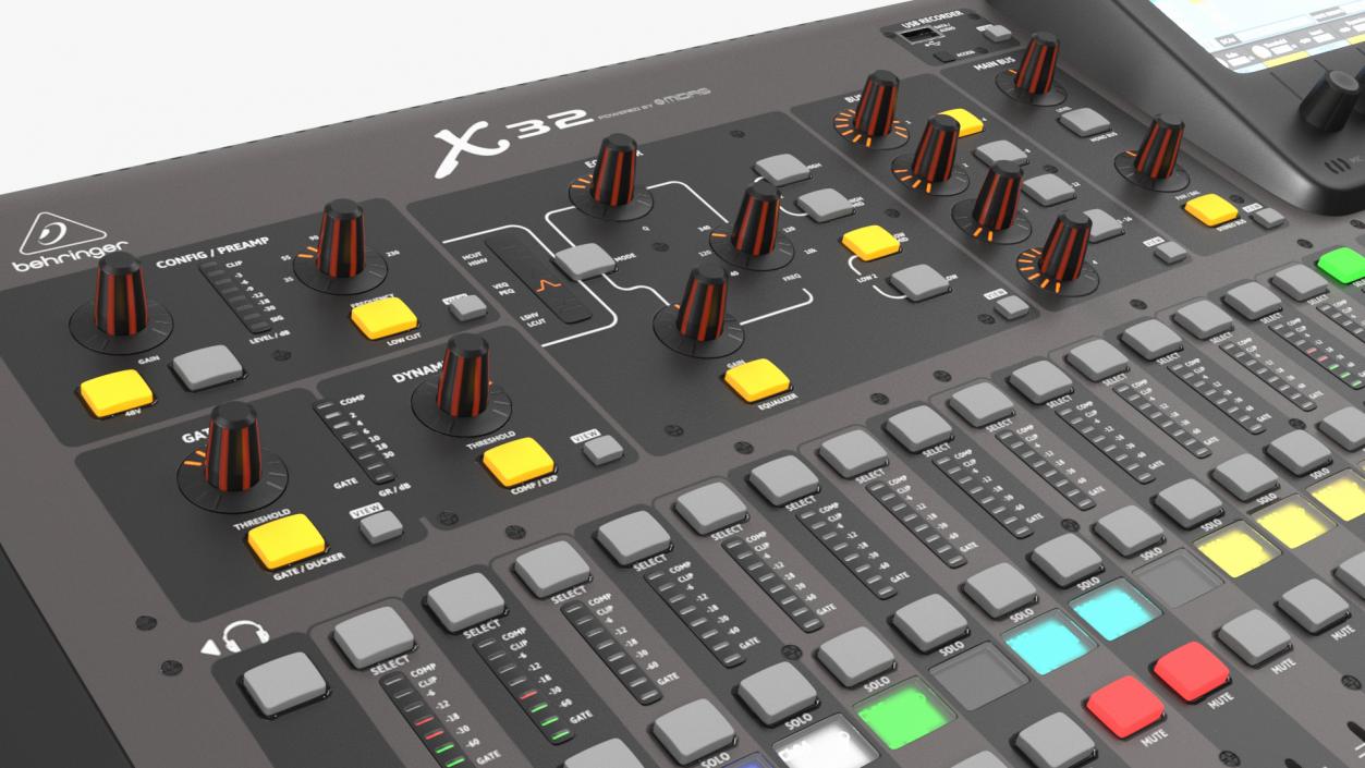 Behringer x32 digital Mixer Switched On 3D model