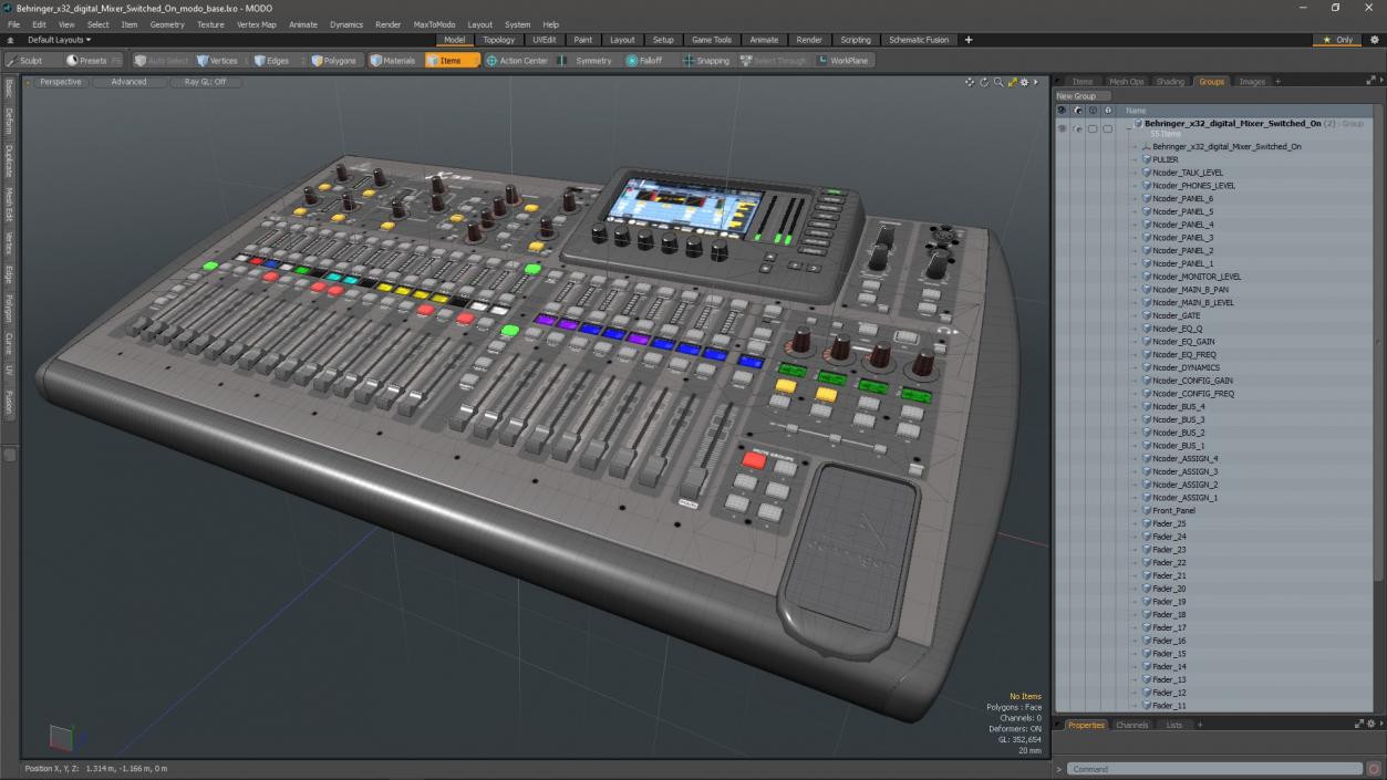 Behringer x32 digital Mixer Switched On 3D model