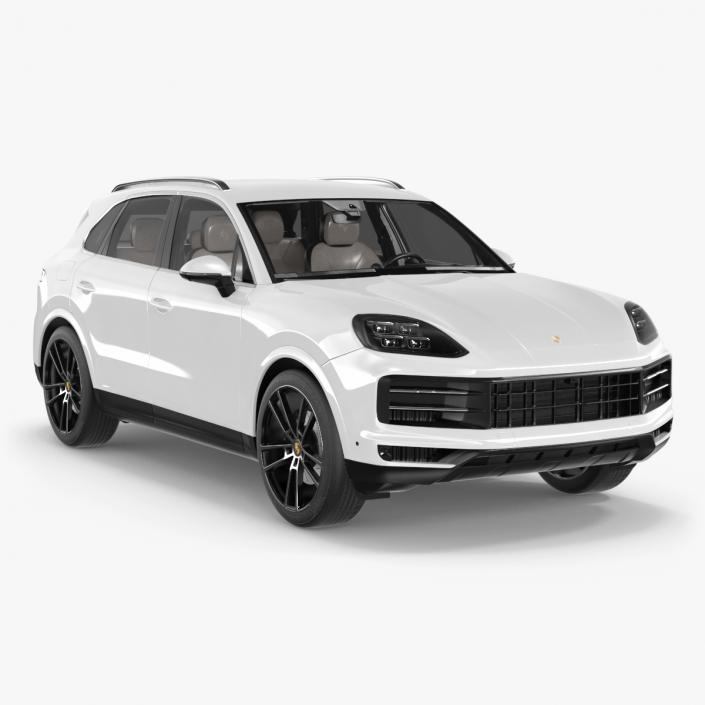 3D 2024 Porsche Cayenne AWD 4dr SUV White model