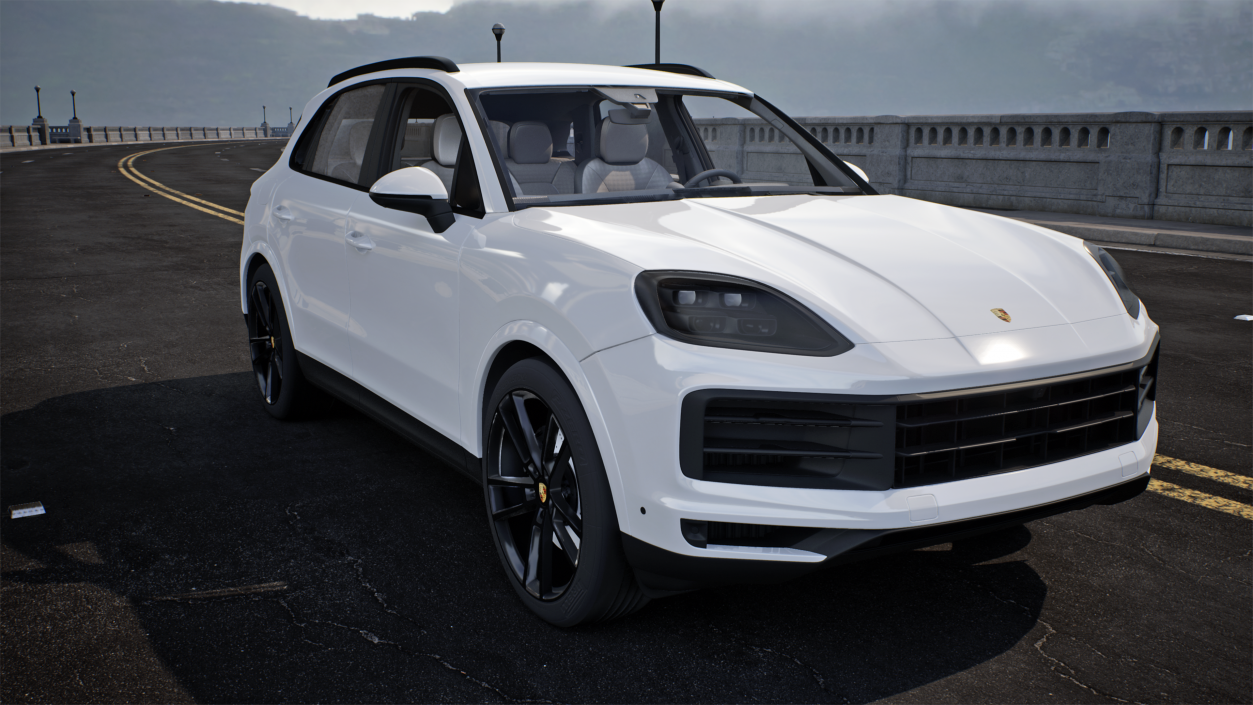 3D 2024 Porsche Cayenne AWD 4dr SUV White model