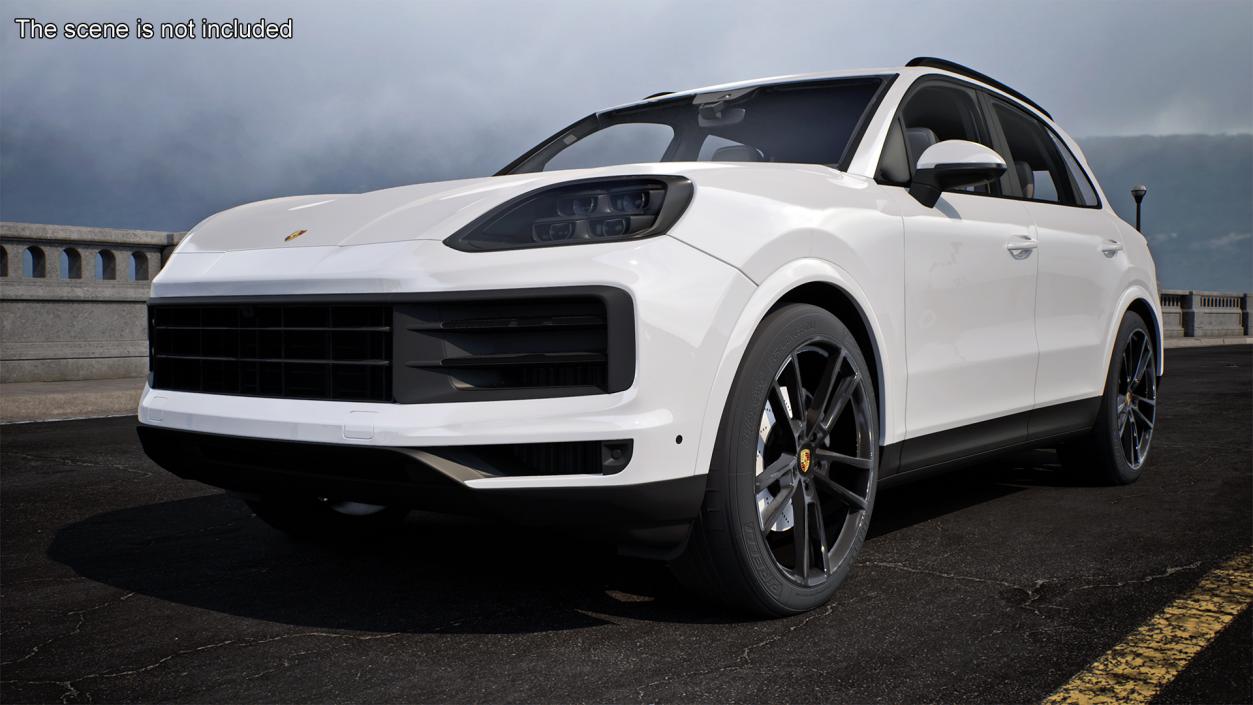 3D 2024 Porsche Cayenne AWD 4dr SUV White model