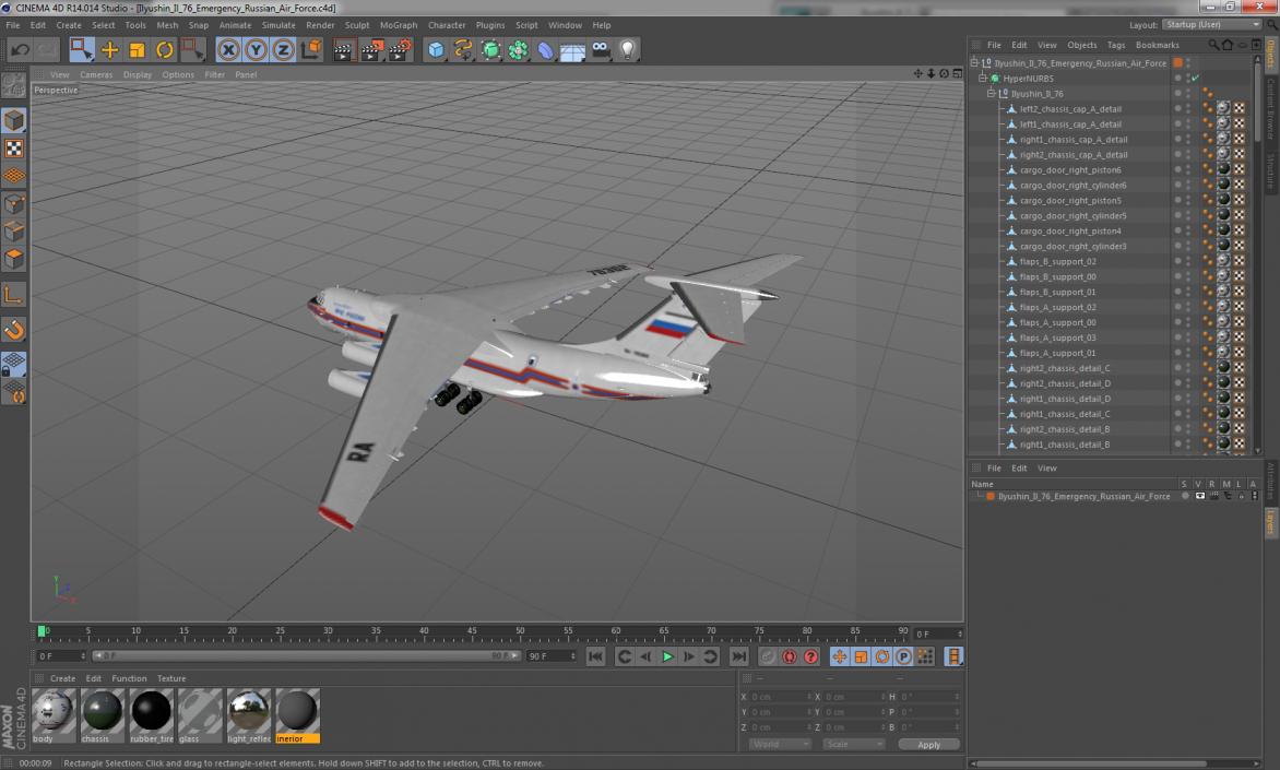 Ilyushin Il-76 Emergency Russian Air Force 3D