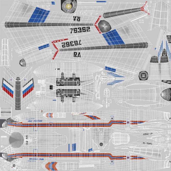 Ilyushin Il-76 Emergency Russian Air Force 3D