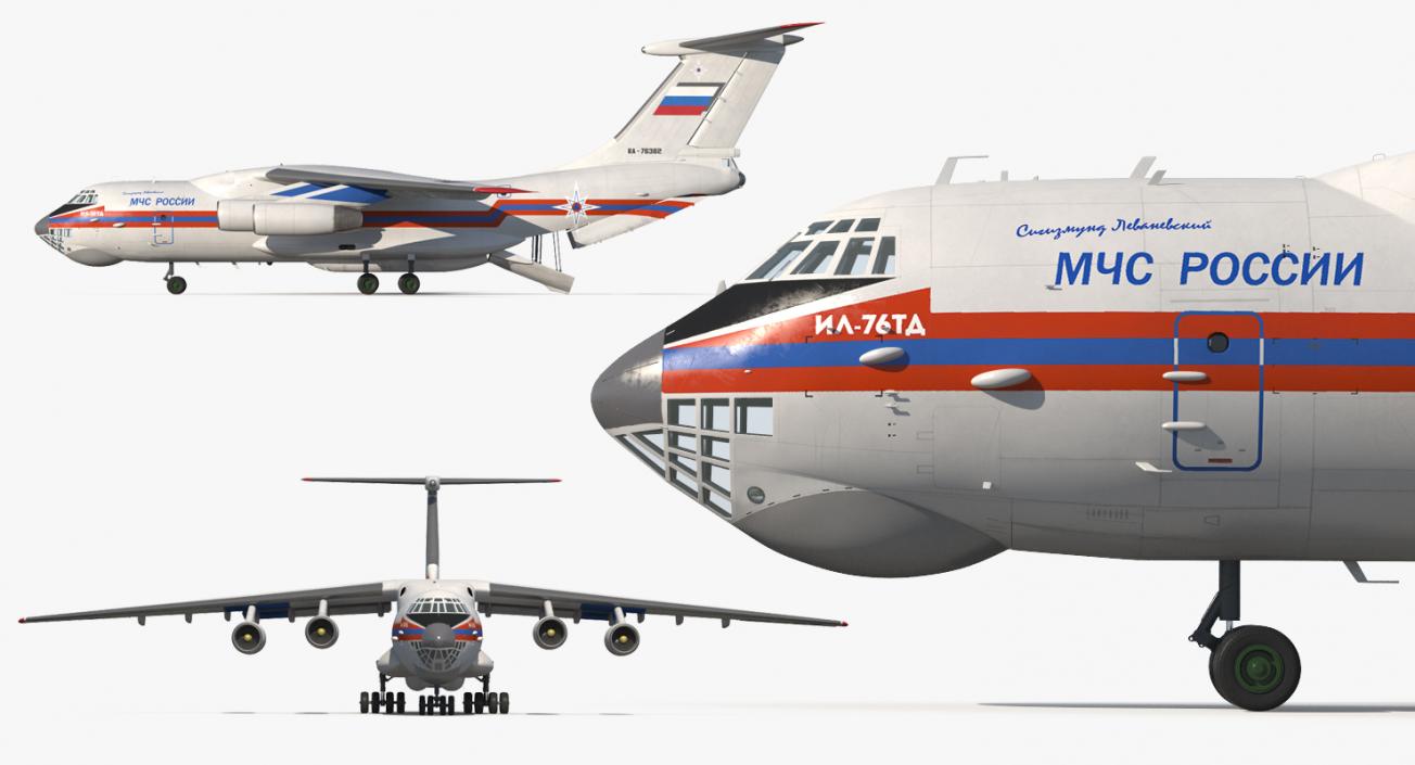 Ilyushin Il-76 Emergency Russian Air Force 3D