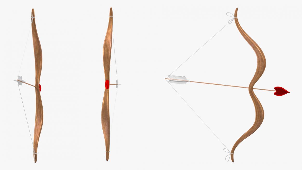 3D model Bow and Arrow with the String Drawn