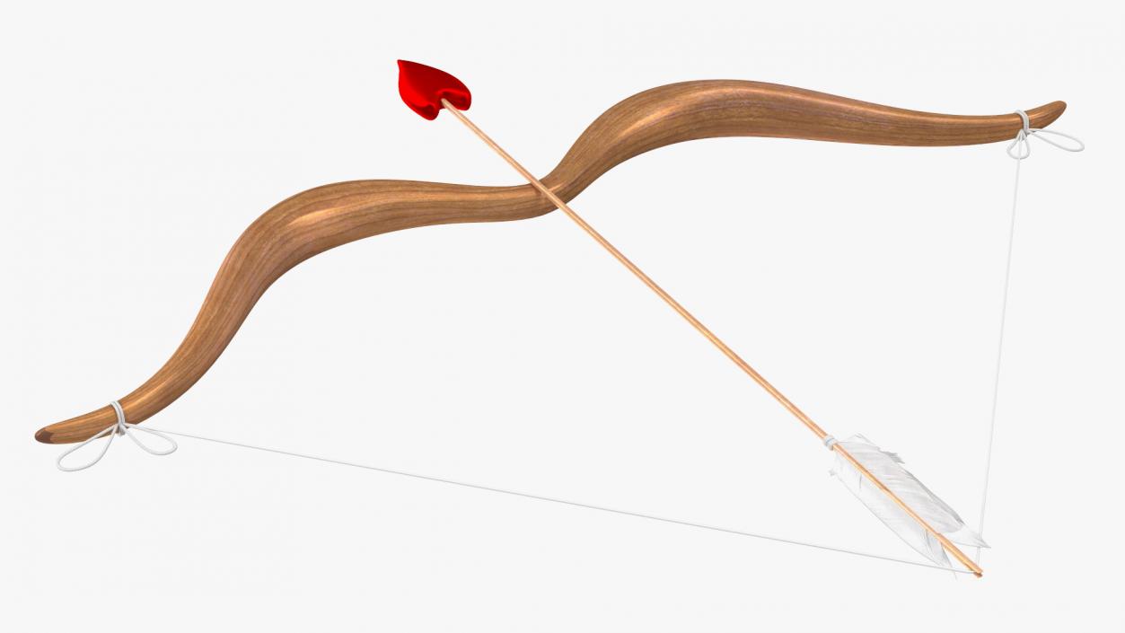 3D model Bow and Arrow with the String Drawn