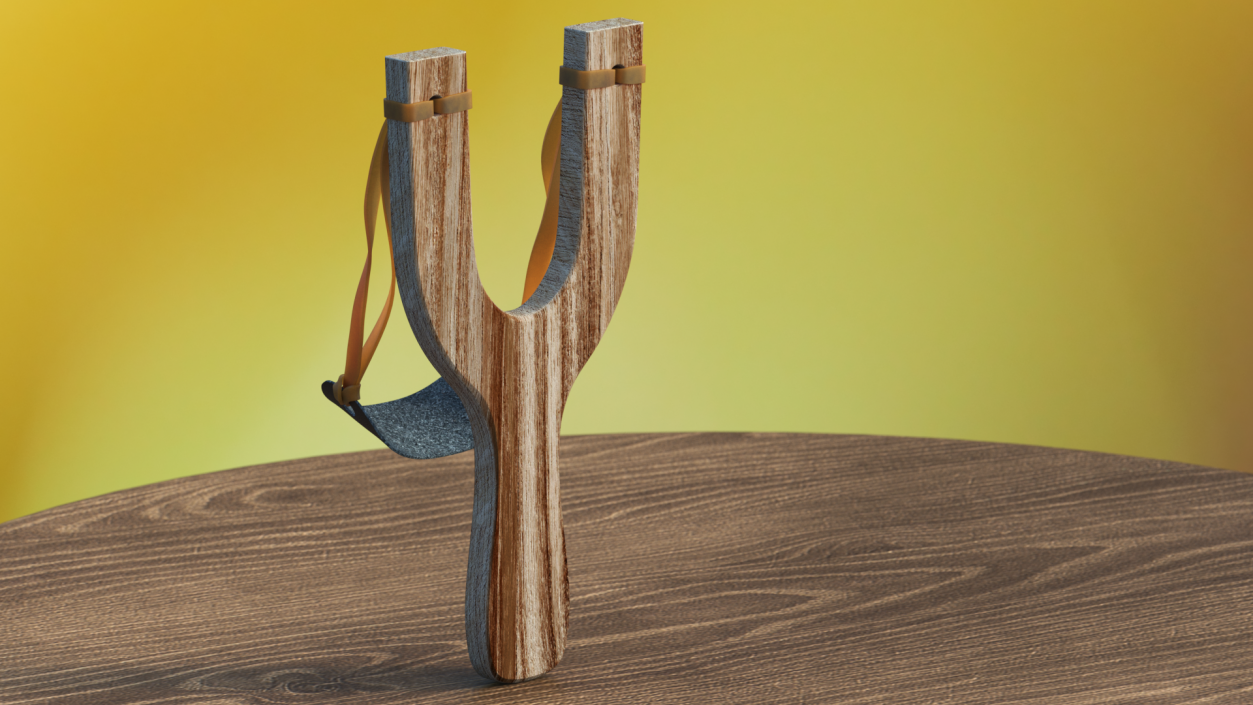 3D Wooden Slingshot Dark