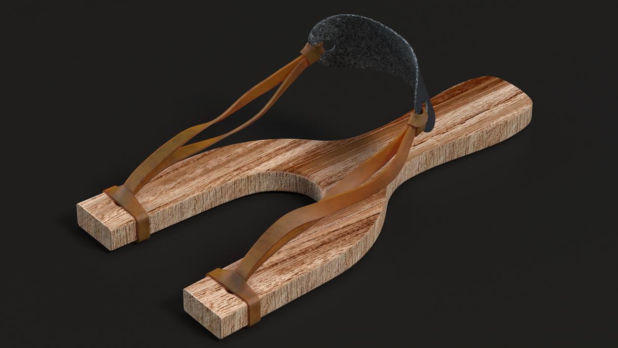 3D Wooden Slingshot Dark