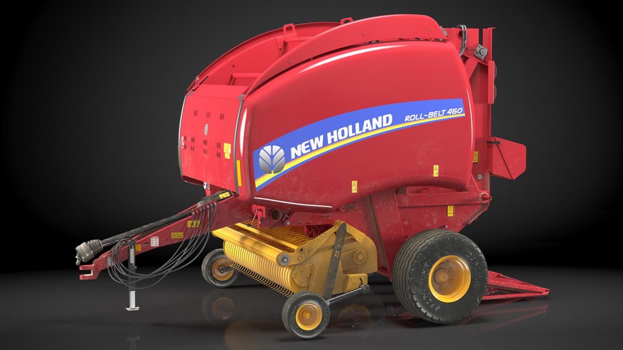 3D New Holland Roll Belt 460 Dirty Rigged model