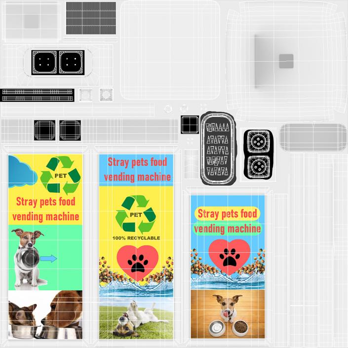 3D Pets Food Vending Machine for Stray Animals model