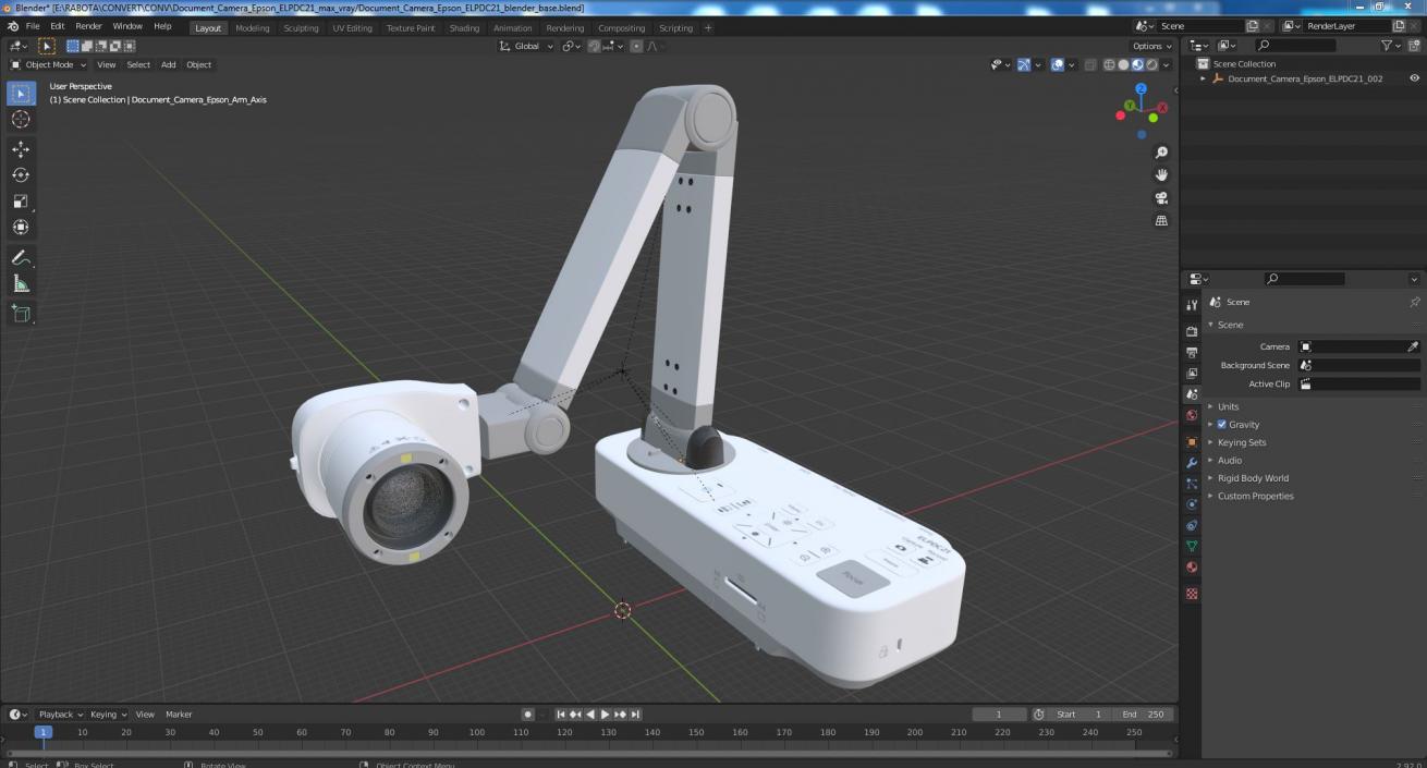 Document Camera Epson ELPDC21 3D model