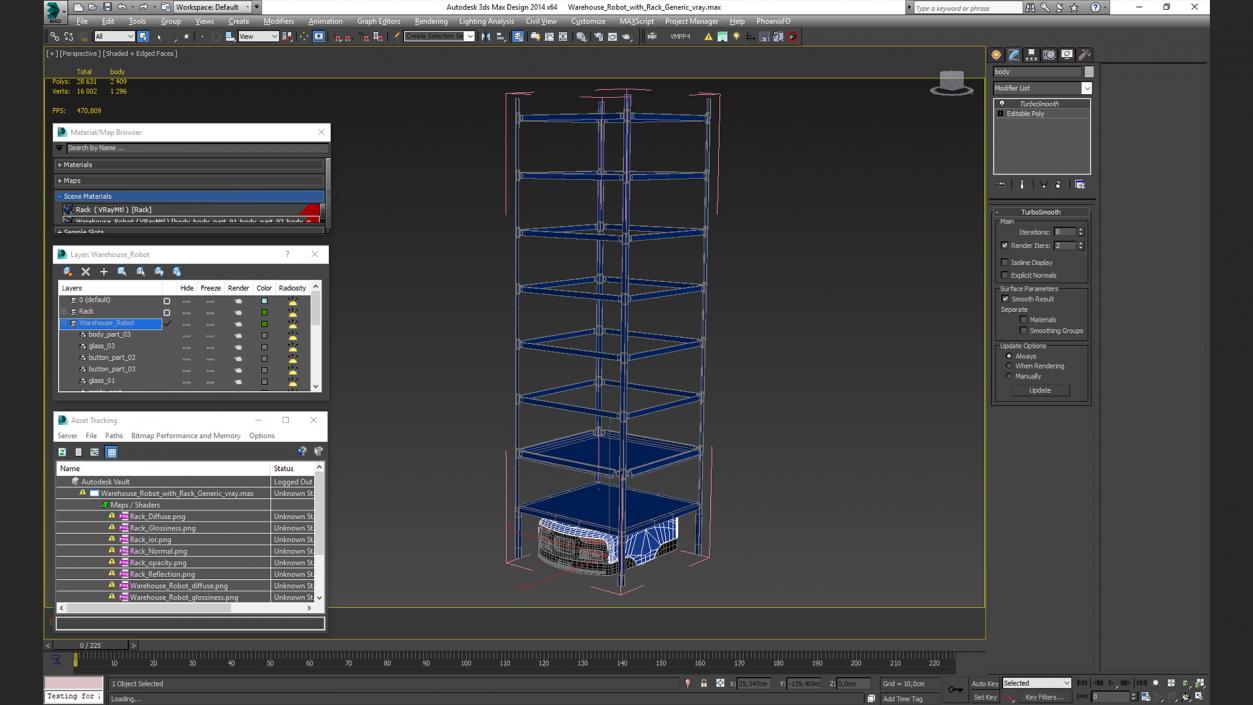 3D Warehouse Robot with Rack Generic model