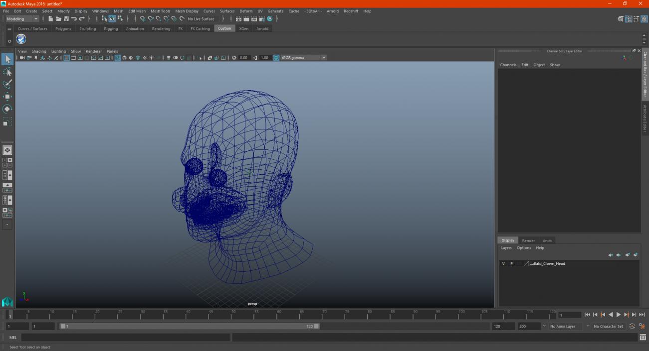 3D model Bald Clown Head